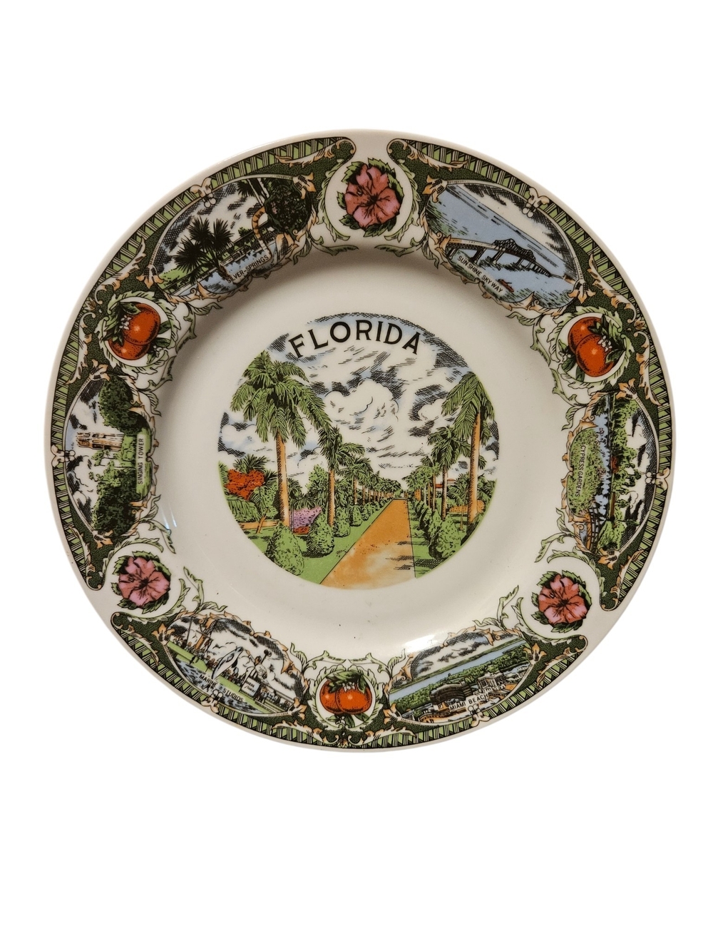Vintage Florida Souvenir Decorative Plate 8"
